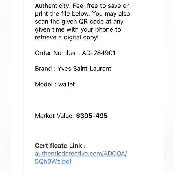 Pink Quilted Leather Wallet by Yves Saint Laurent & COA - Picture 11 of 11